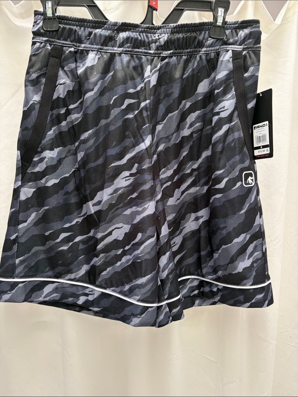 And1 Black and Gray Camo Athletic Shorts